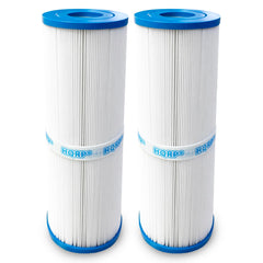 HQRP front view of 2-pack spa filters showing fit and replacement convenience