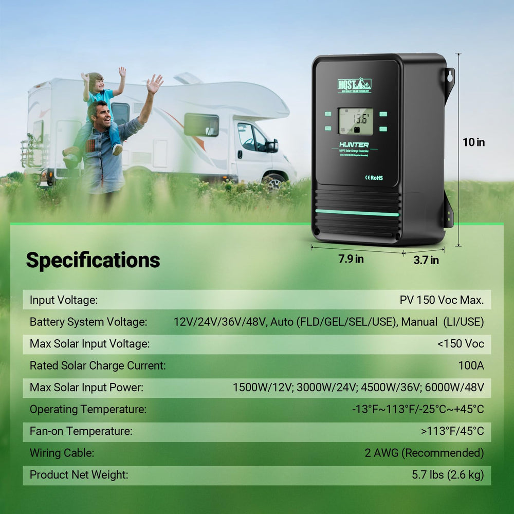 HQST 100A packaged with manual and accessories for straightforward setup