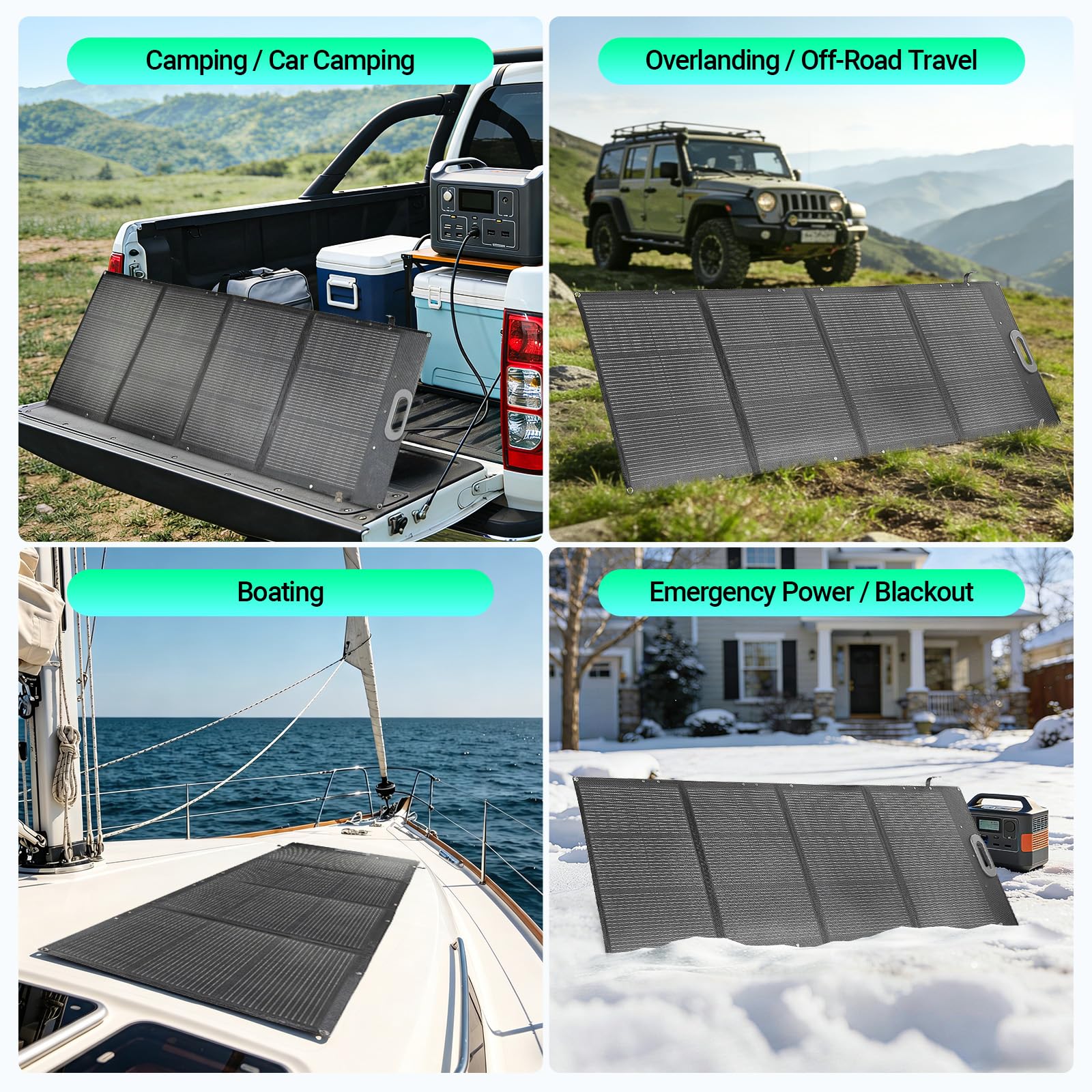 HQST panel under light rain demonstrating IP67 water resistance protection
