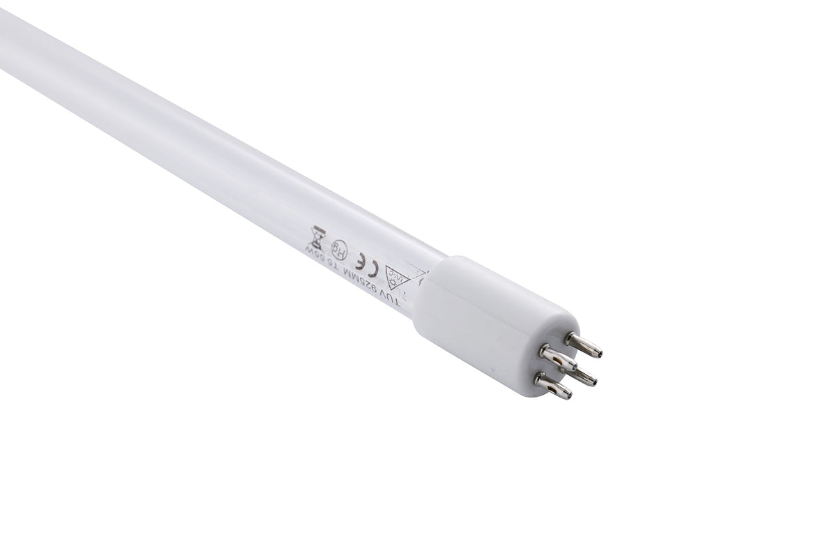 HQUA front view of 40W germicidal tube showing full length and fit