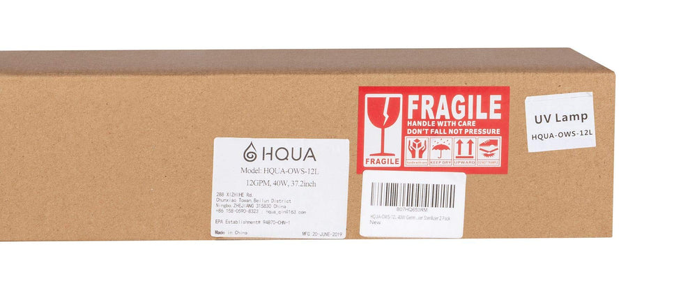 HQUA lamp beside measuring tape showing 36.4-inch length for correct fit