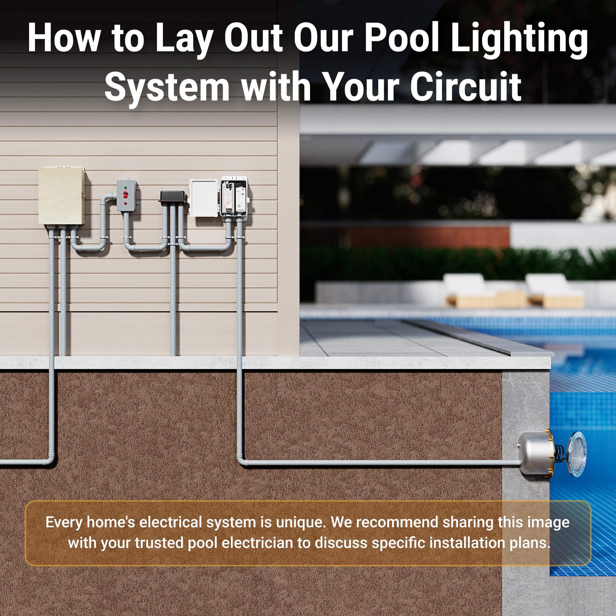 HQUA PN01DC installed in wet niche illustrating secure fit and seamless pool integration
