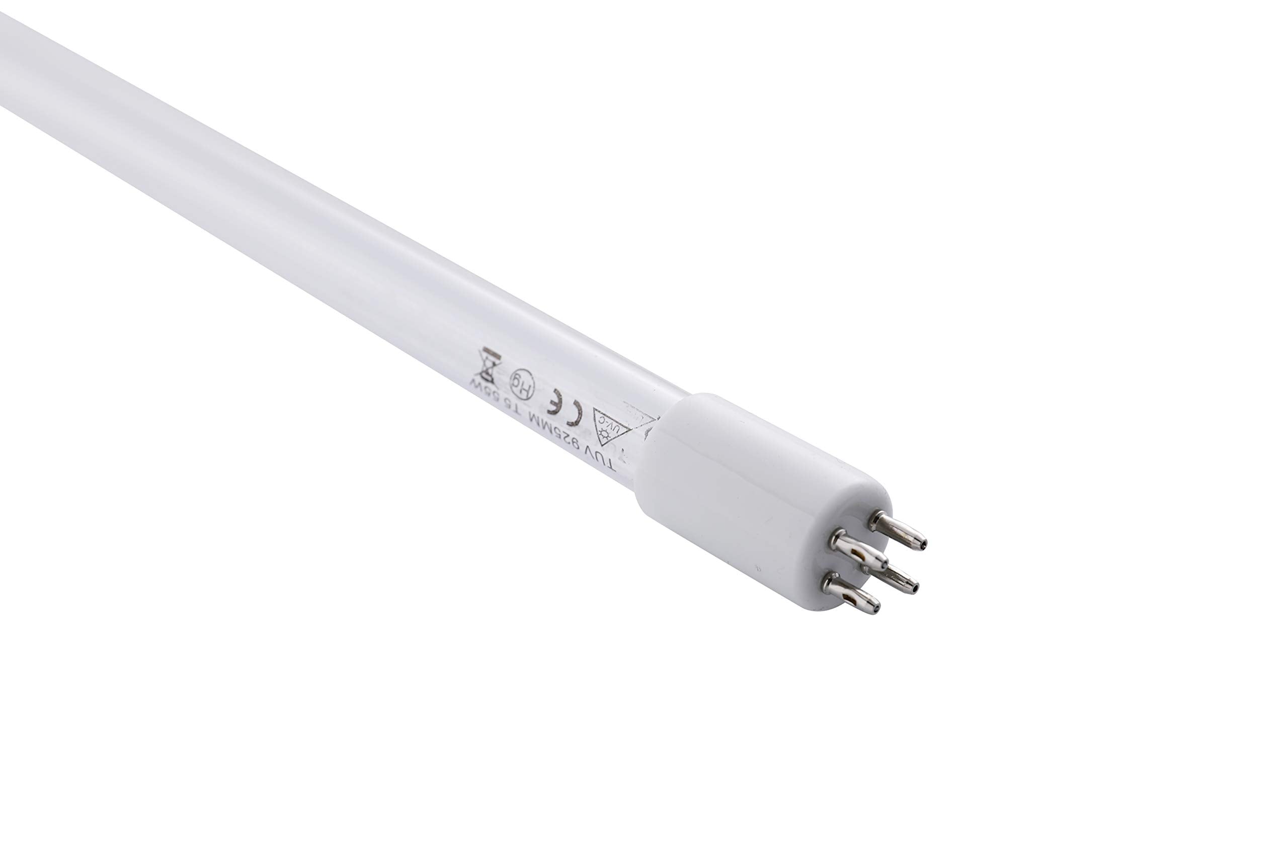 HQUA front view of 55W UV lamp showing full tube and clean finish for reliable replacement
