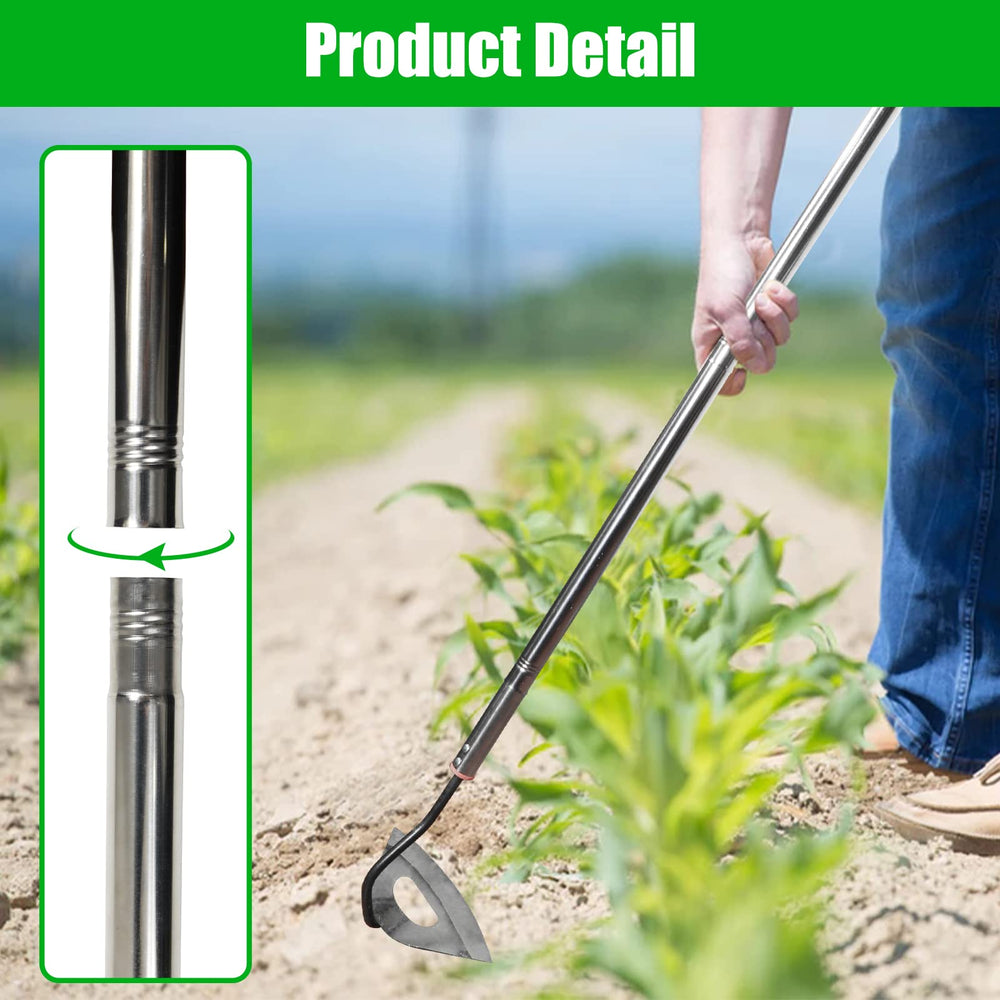 HRADHOL adjustable handle detail demonstrating comfortable 55-inch reach