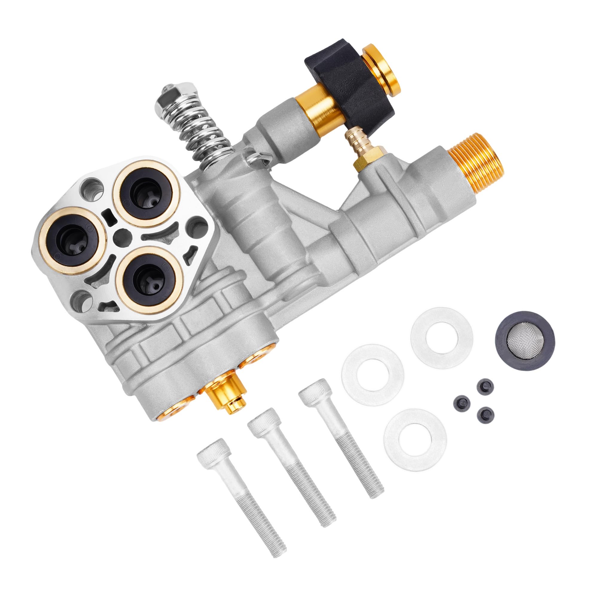 HRepair manifold front assembly showing ports and durable metal body for reliable performance