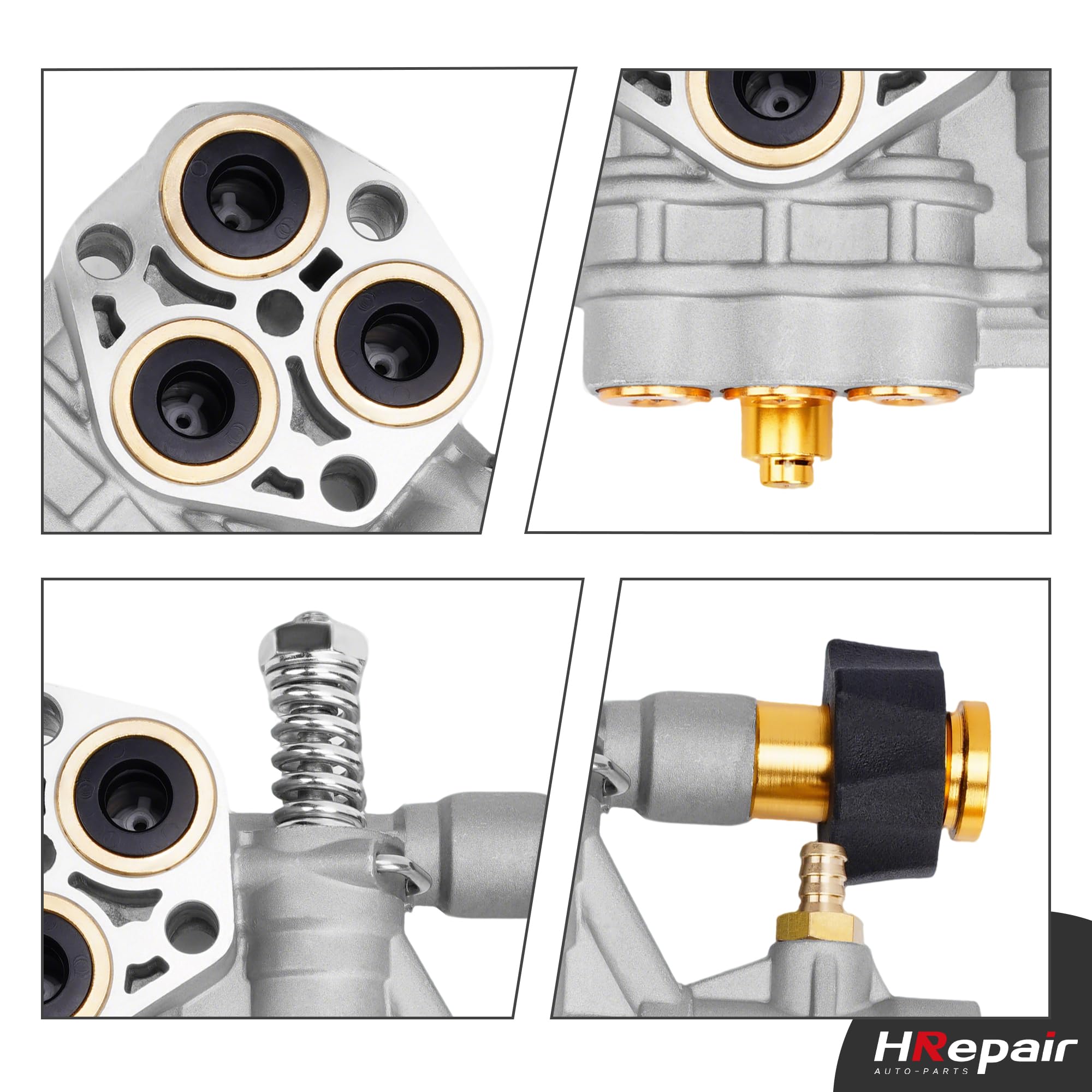 HRepair manifold inlet and M22 outlet fittings showing standard connections for quick hookups
