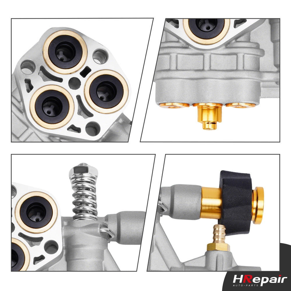 HRepair manifold inlet and M22 outlet fittings showing standard connections for quick hookups