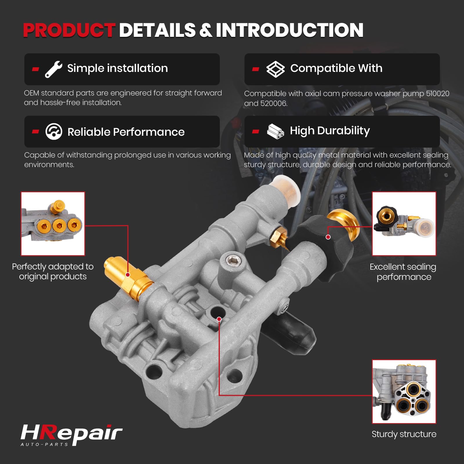 HRepair manifold soap injection detail demonstrating integrated detergent feed for easier cleaning