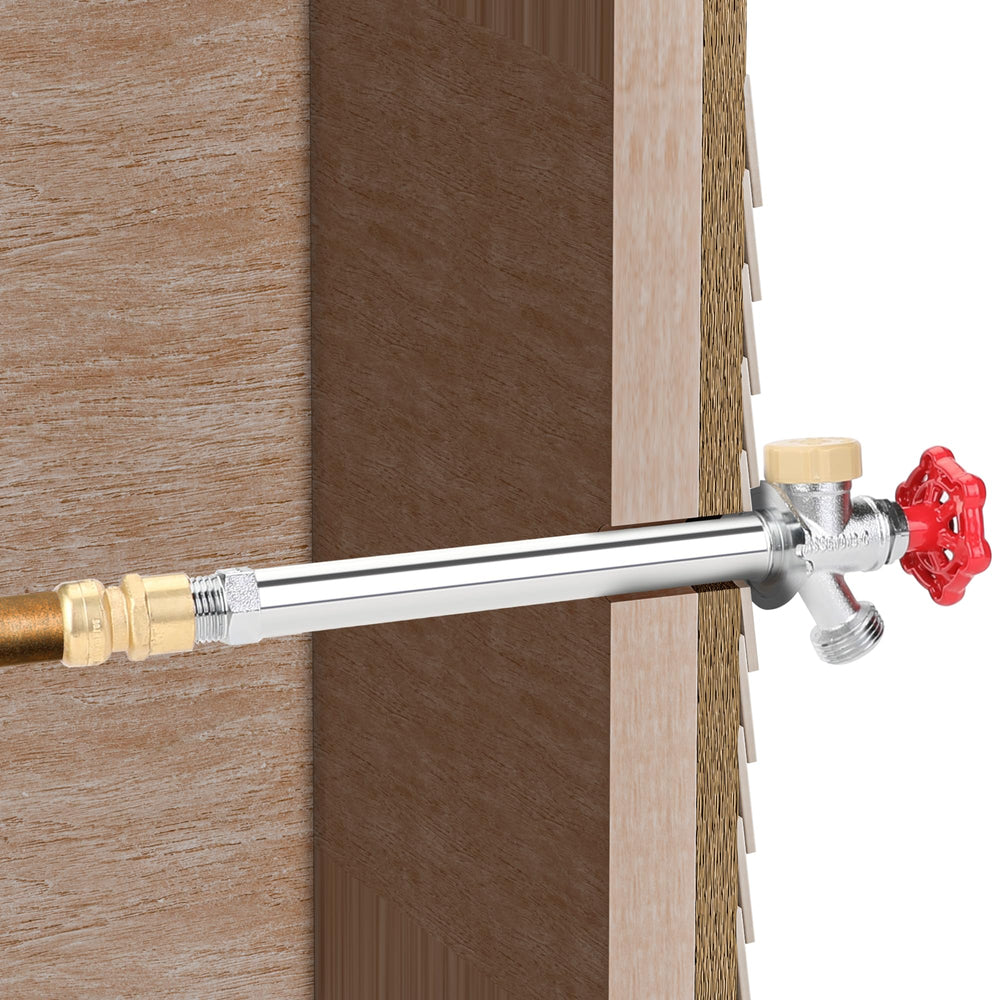 Hromee outdoor faucet in garden setting showing hose attachment convenience