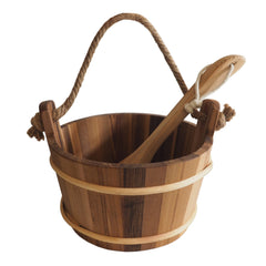 Home Sauna Experience cedar bucket front view showing elegant finish and durability