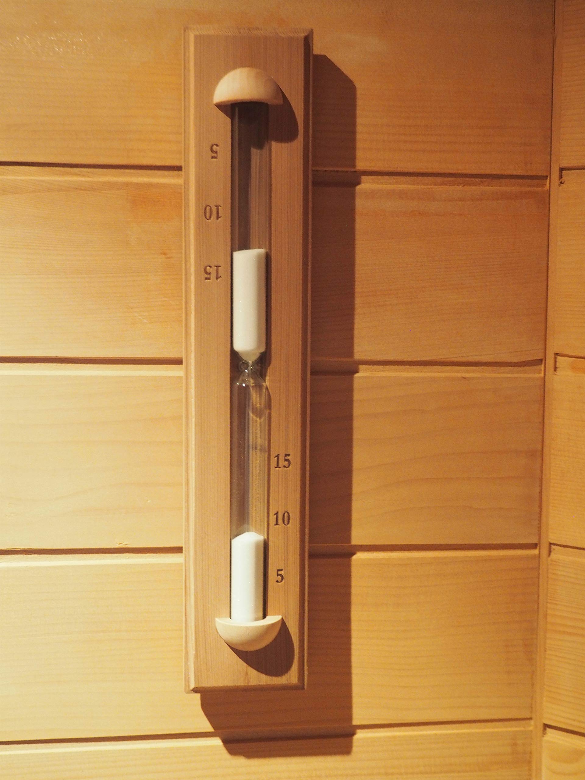 Home Sauna Experience rotating action image showing timer flipped easily for quick session starts