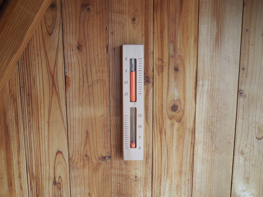 Home Sauna Experience mounted timer in sauna demonstrating discreet installation benefit