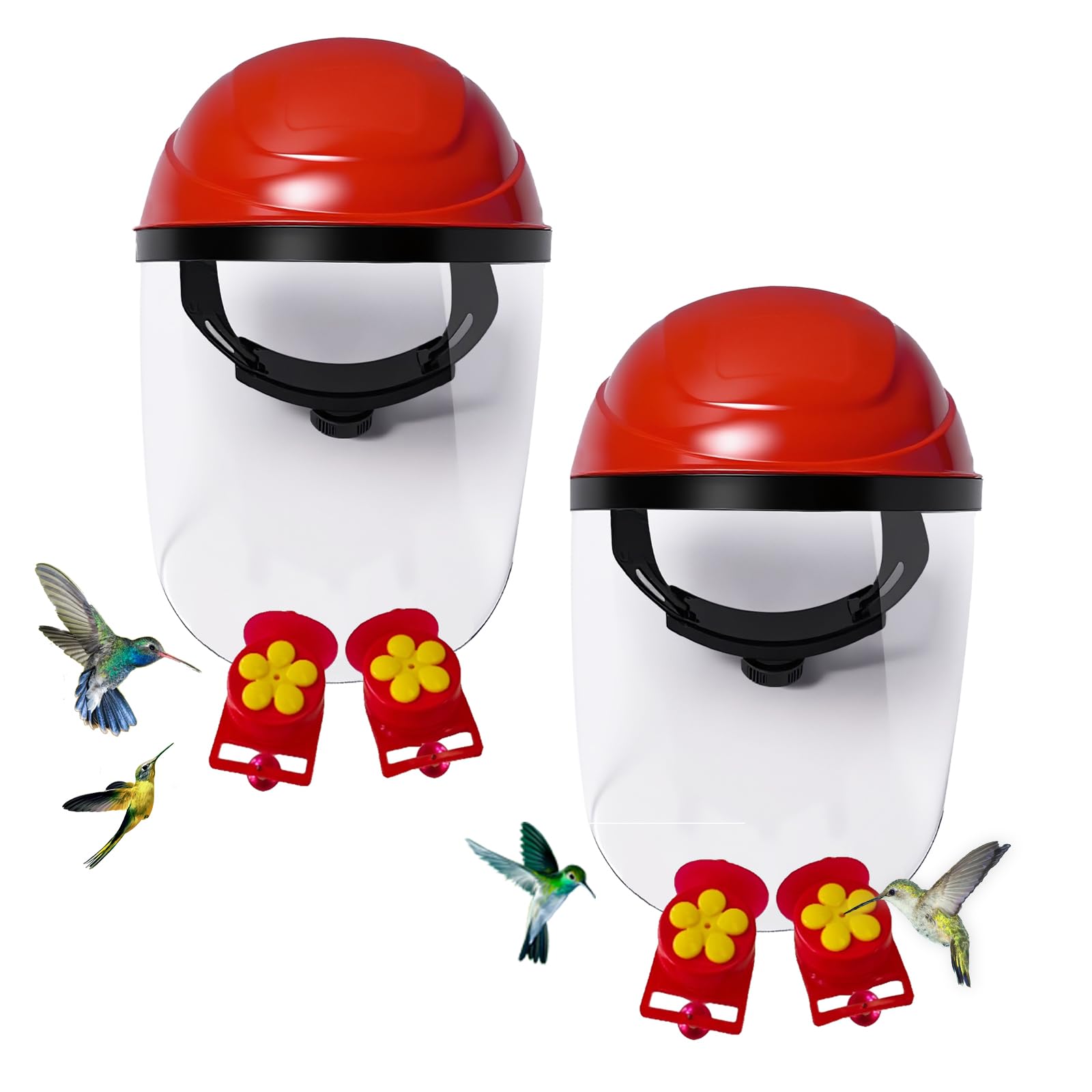 Hsmanchry helmet front view showing wearable feeder and clear benefits