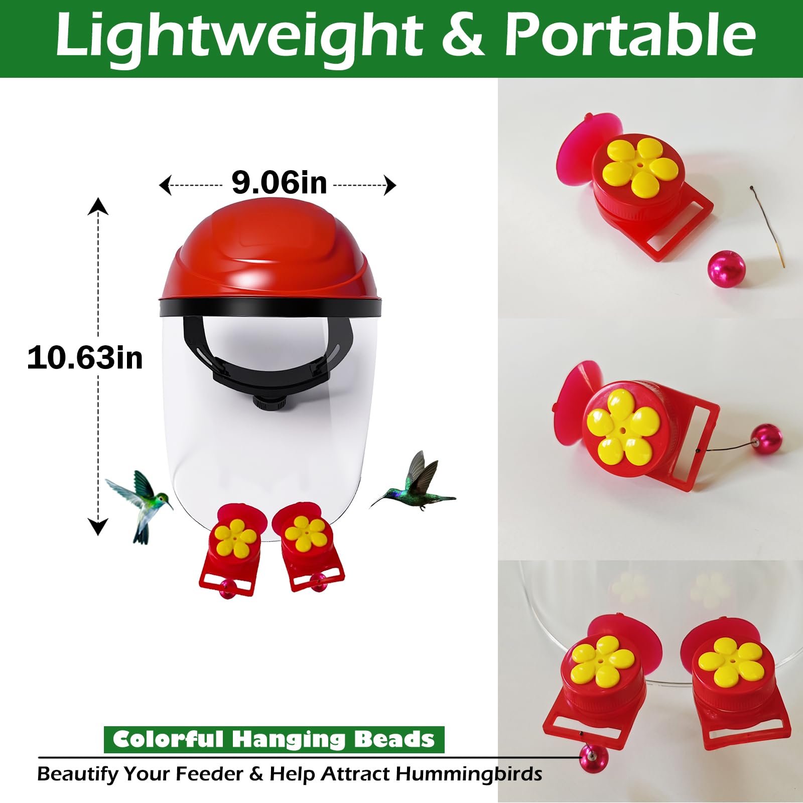 Hsmanchry helmet in use in a backyard for hands-free hummingbird photography