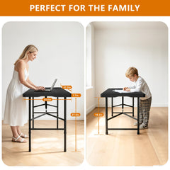 Hsundries table folded flat for compact transport and space-saving storage