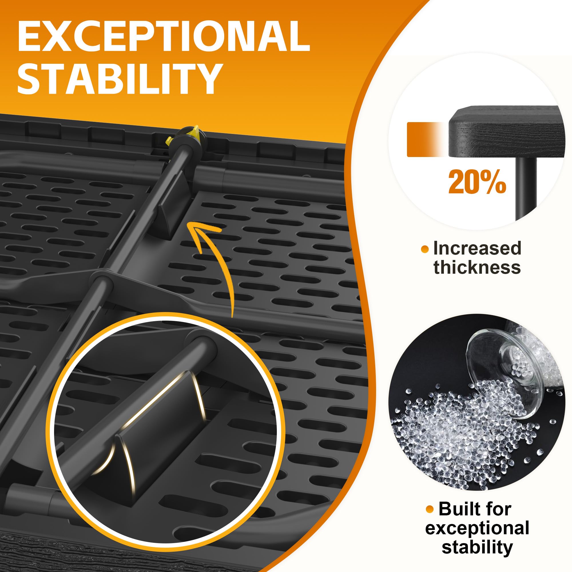 Hsundries table set for backyard BBQ showing party-ready surface and reliable support
