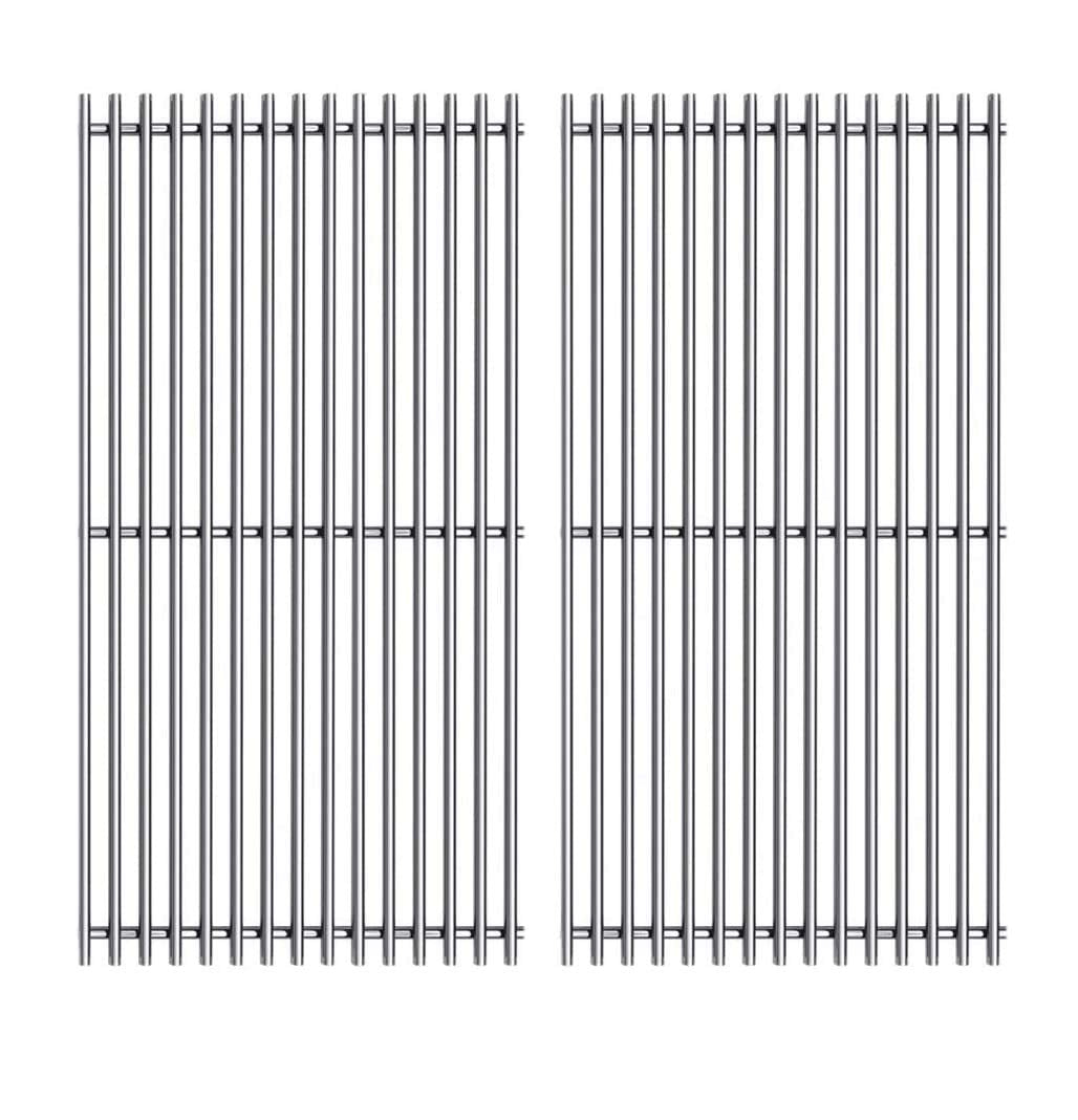 Htanch front view of two 15-inch replacement grates showing fit and finish benefits