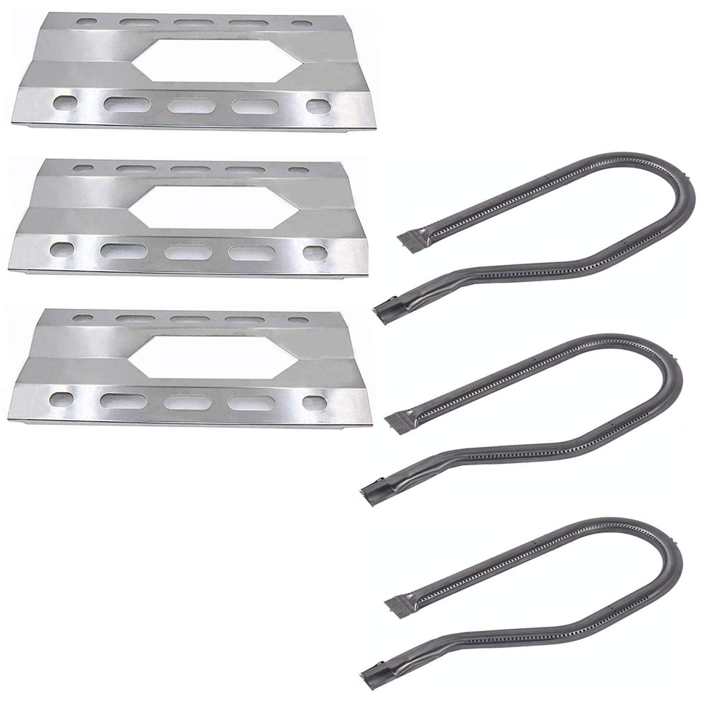 Htanch front view of three-pack burners and heat plates showing complete set and durability
