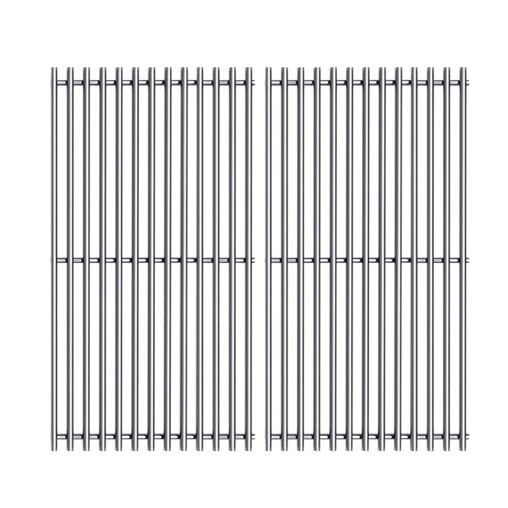 Htanch front view of both stainless steel grates showing full coverage and fit benefit