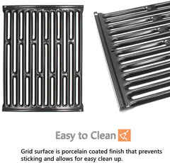 Htanch grates installed in a Weber grill demonstrating restored cooking performance