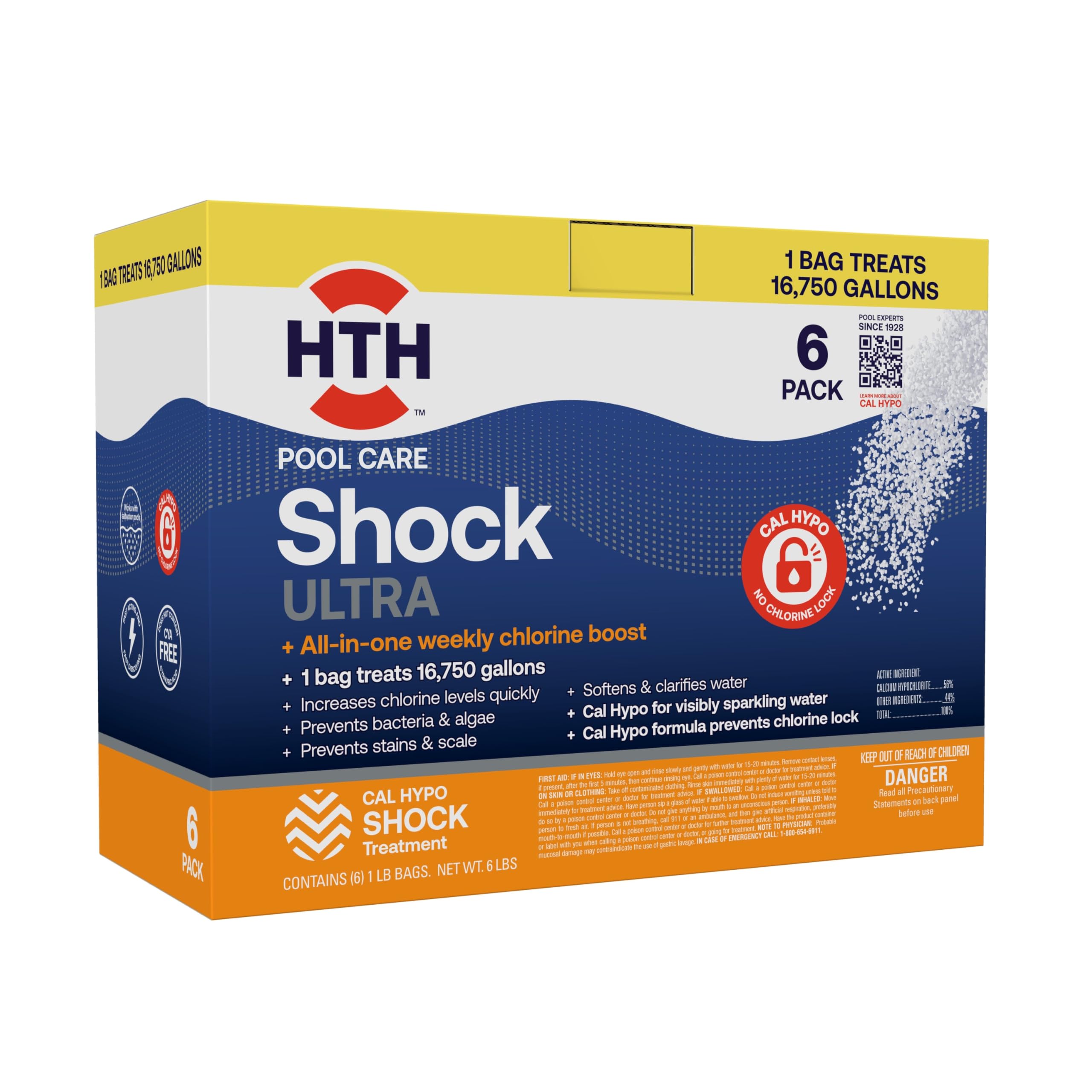 HTH front packaging showing 6-pack and clear usage benefit