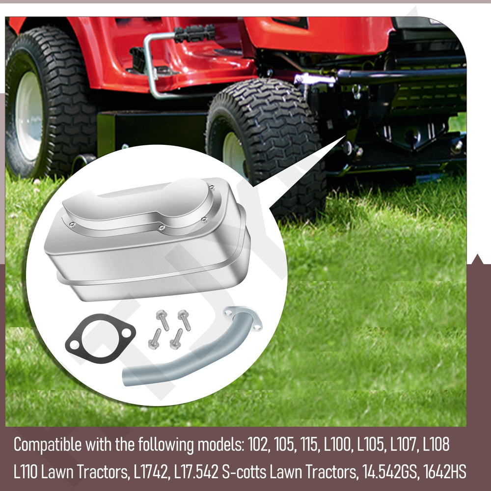 HTJYMY muffler with ruler scale showing correct size and fitment benefit