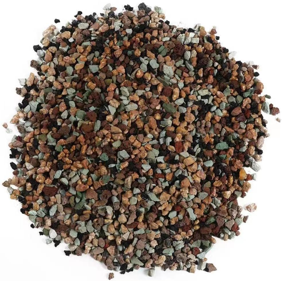 HTWNK front packaging showing 15LB bag and colorful lava rocks benefit: clear product ID