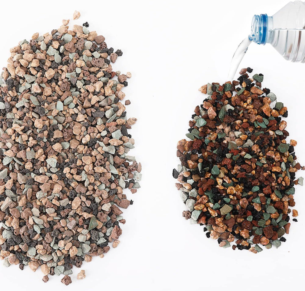 HTWNK lava rocks used as top dressing in a succulent pot benefit: neat aesthetic finish