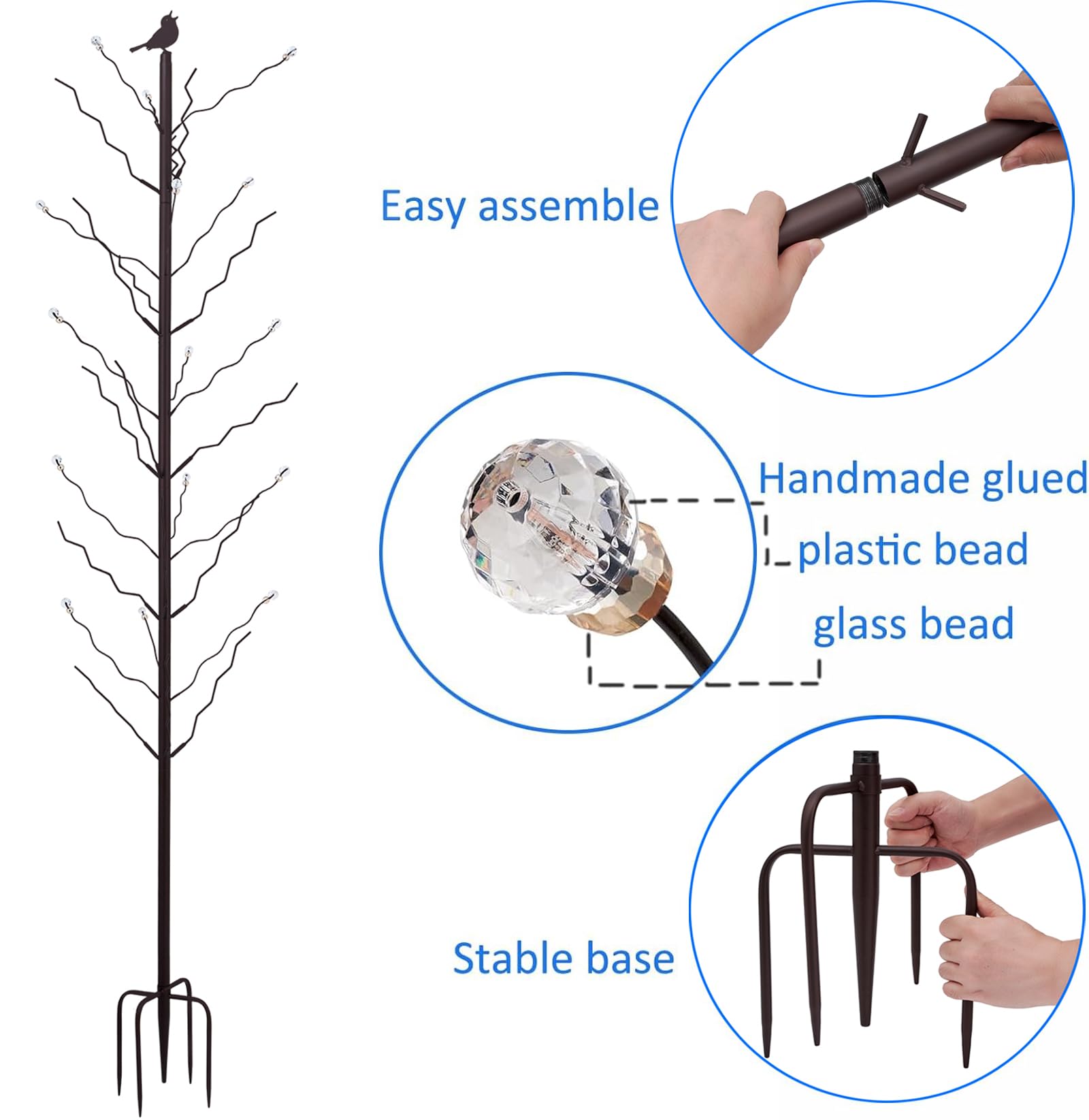 HUAGHEE stake installed in soil showing stable outdoor anchoring benefit