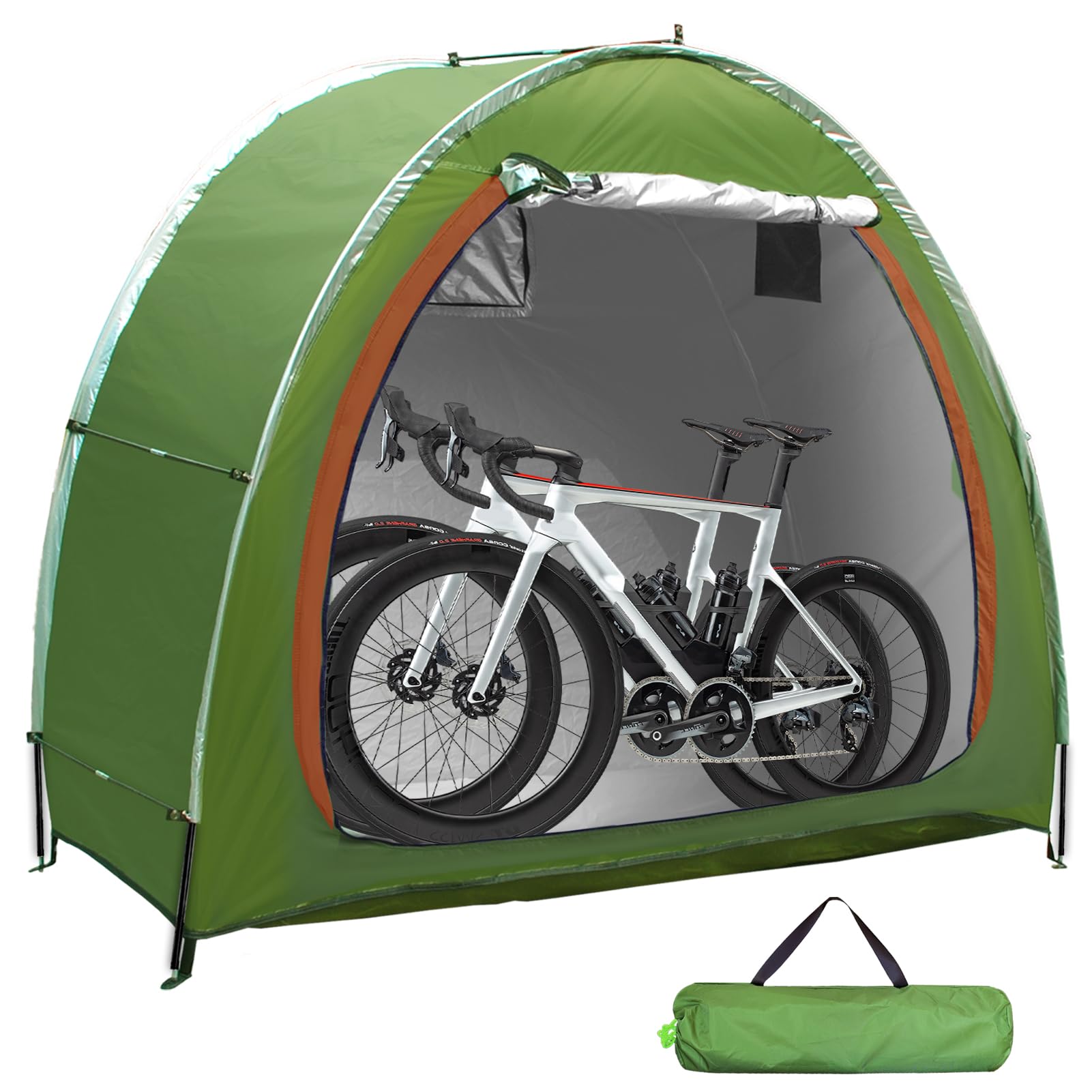 HuaKastro front view of bike tent showing full protection and easy access
