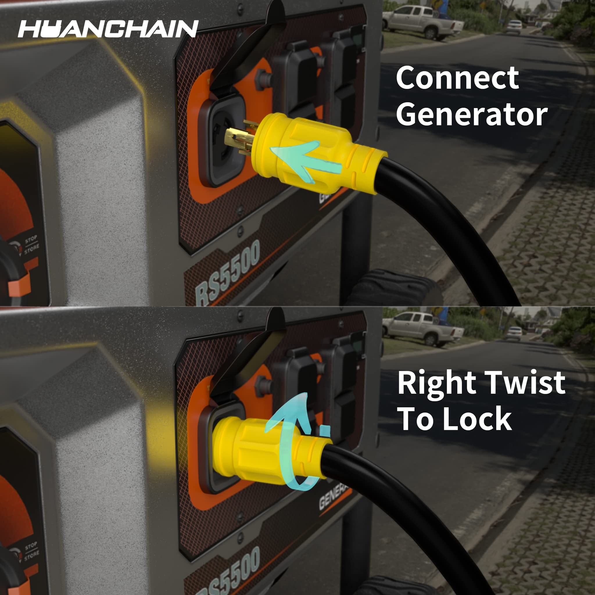 huanchain receptacle socket detail highlighting easy-grip handling benefit
