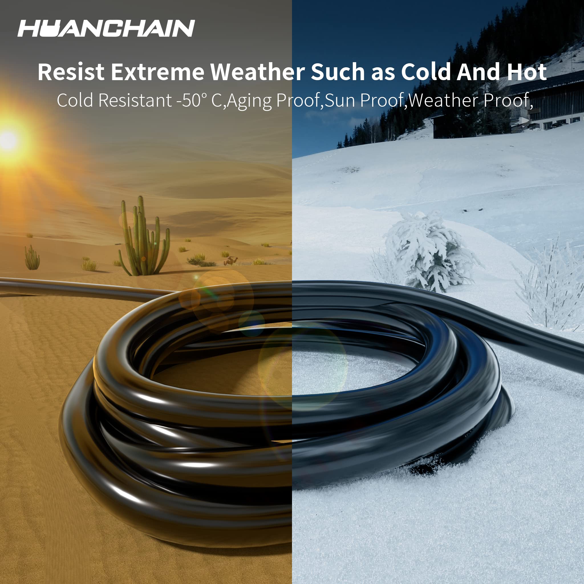 huanchain weather resistance demonstration showing water and cold protection