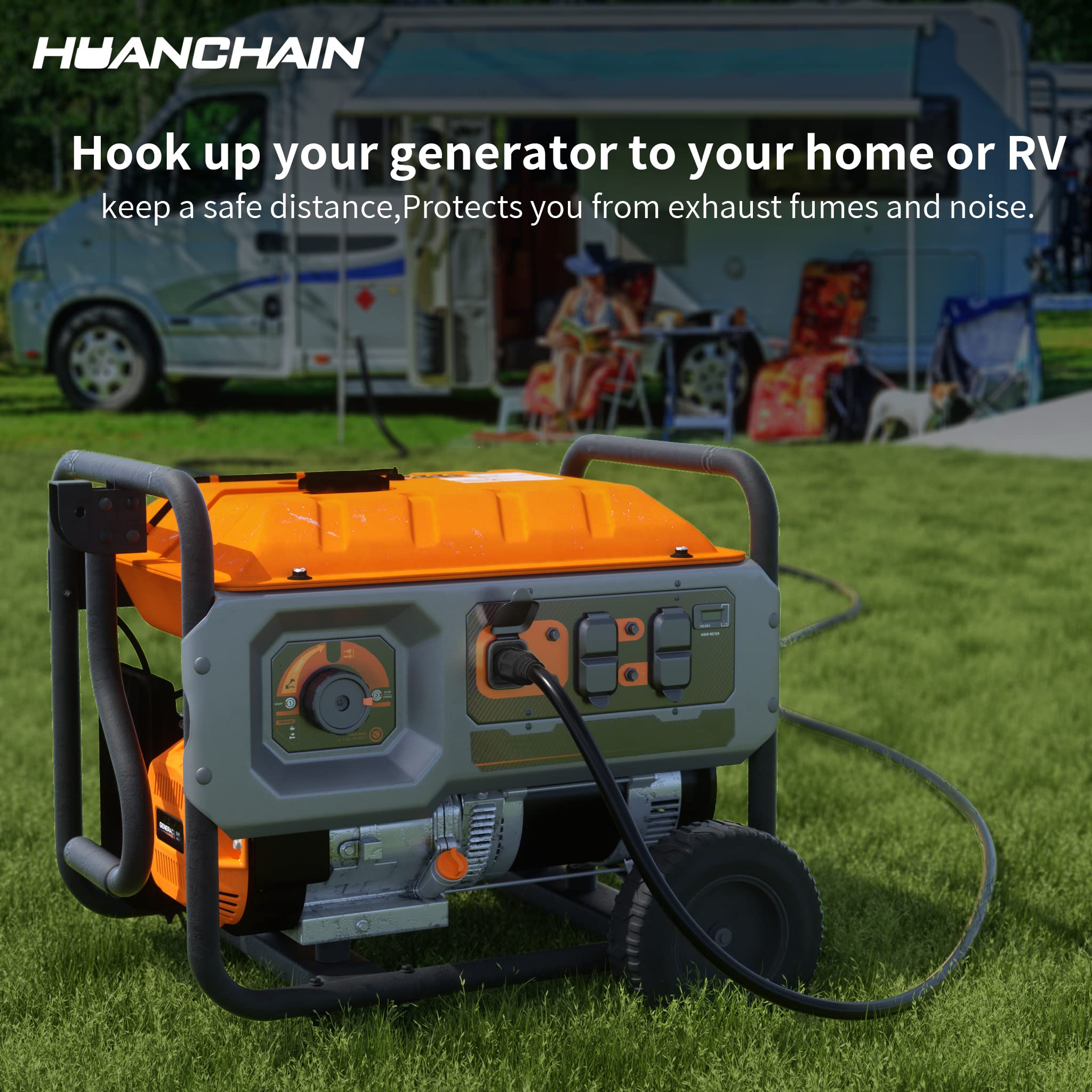 huanchain cord outdoors in rain showing waterproof toughness