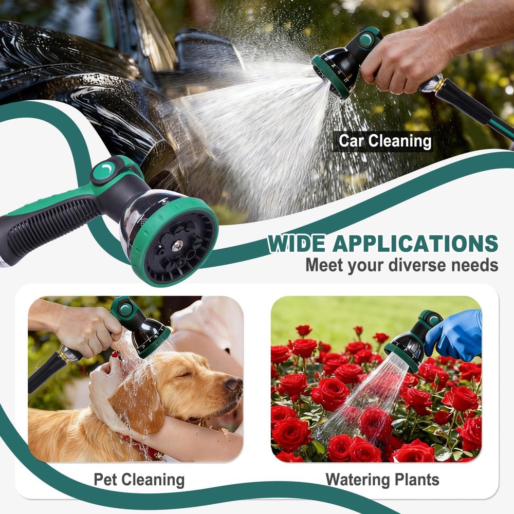 Hubiiett lifestyle image washing a car showing efficient watering and neat reel storage
