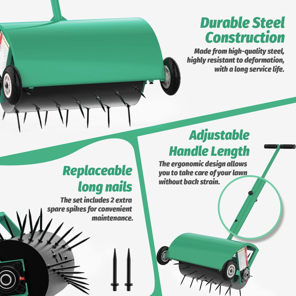 Hubiiett silicone auxiliary wheels protecting surfaces while transporting the aerator