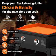 Huchiz side profile on griddle demonstrating snug full-edge fit