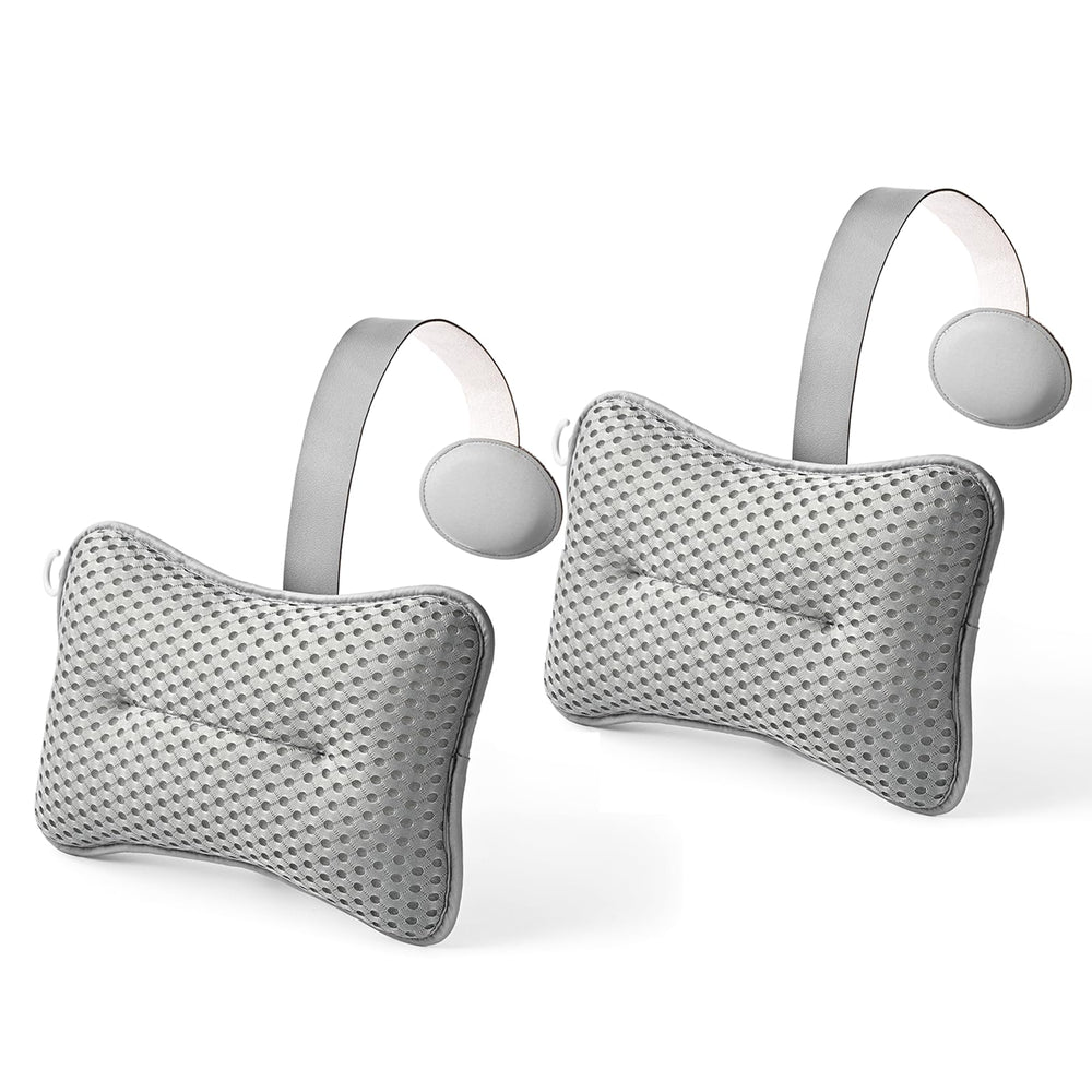 Hugabow front view of large grey hot tub pillow showing ergonomic shape and comfort