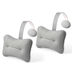 Hugabow front view of large grey hot tub pillow showing ergonomic shape and comfort