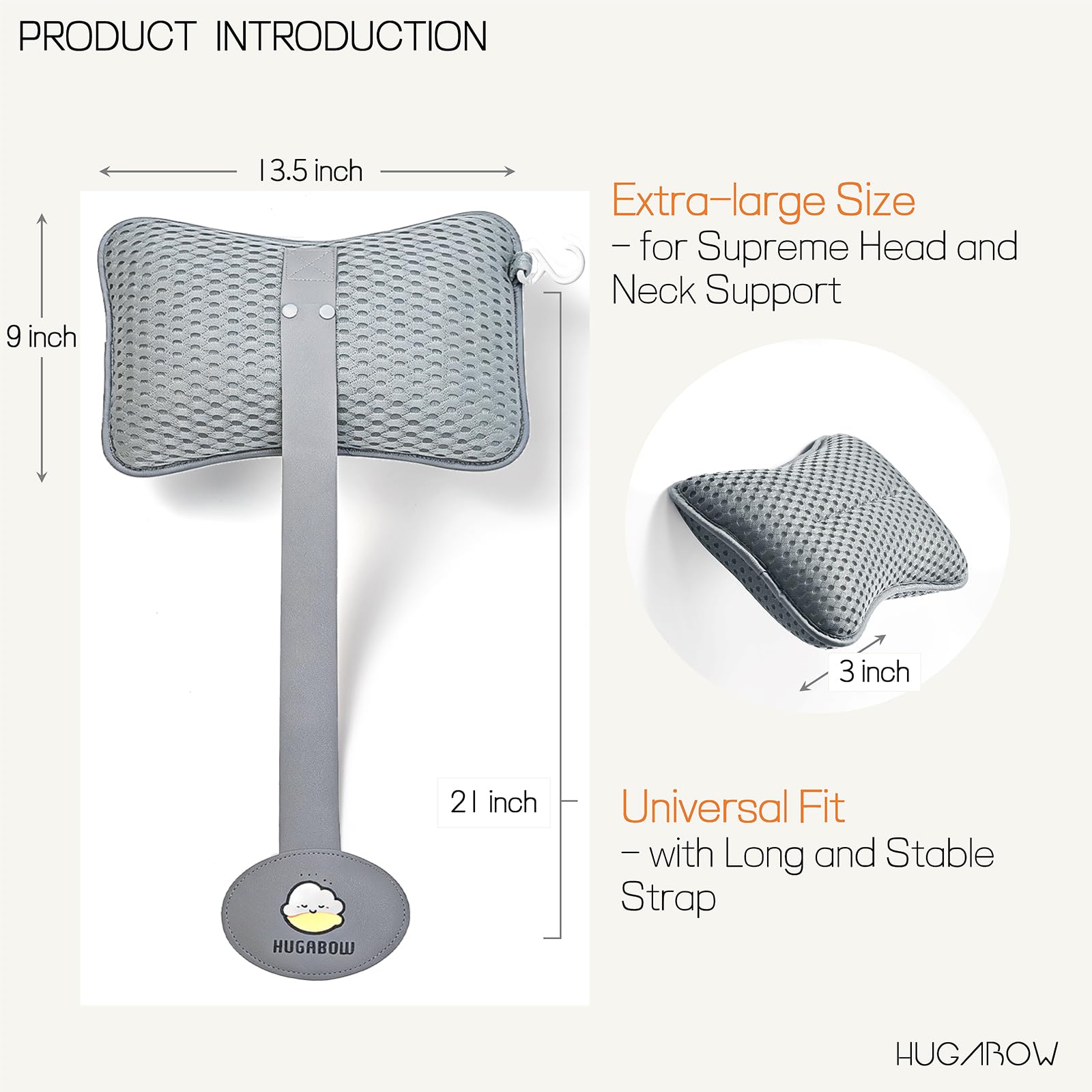 Hugabow two-pillows flatlay displaying the 2-pack value