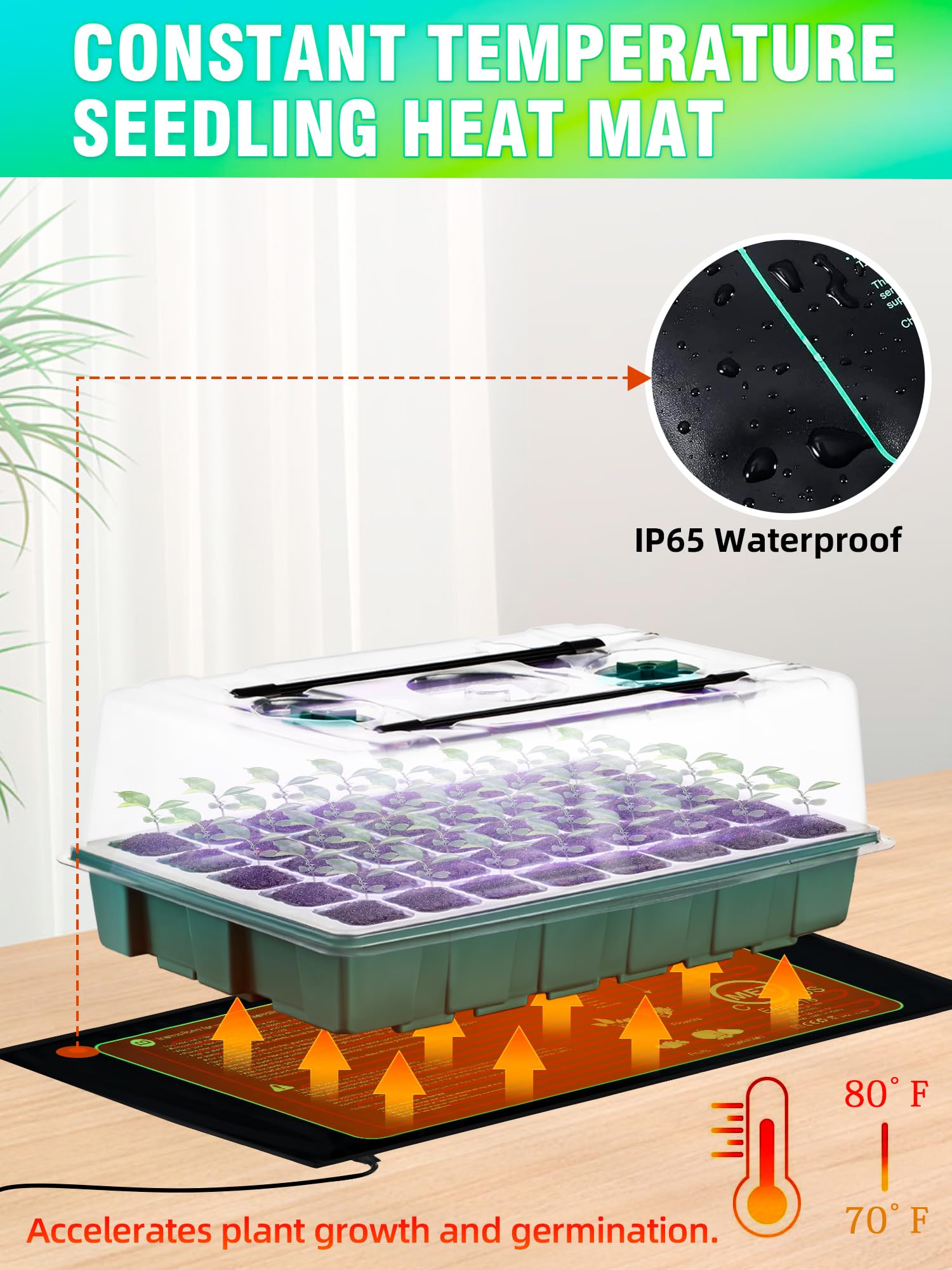 Hugbow 3-in-1 soil meter held in hand showing quick readings for moisture, light and pH