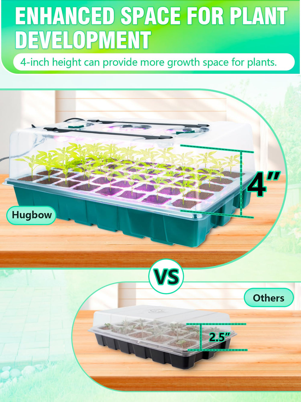 Hugbow propagation station on a sunny windowsill illustrating compact indoor use benefit