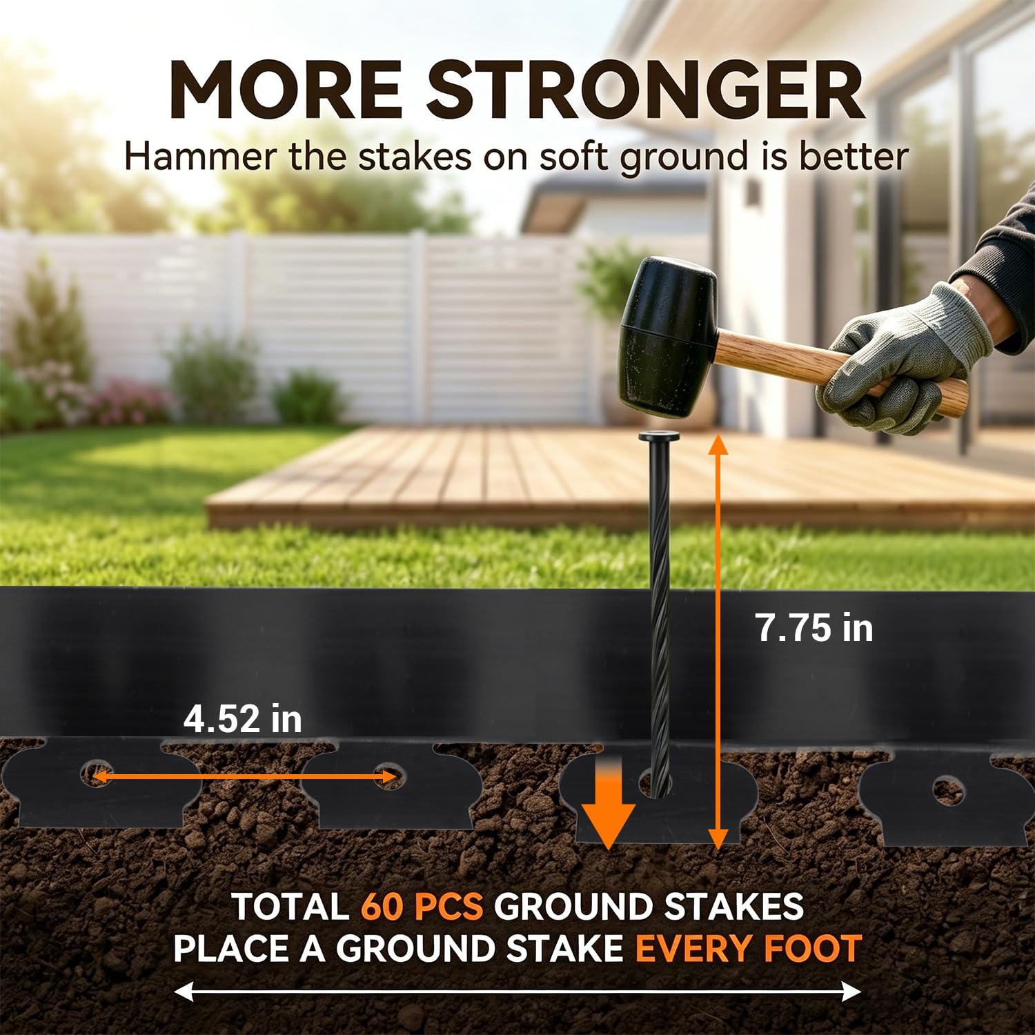 Hugeleaf flexible curve demo in garden showing easy shaping benefit