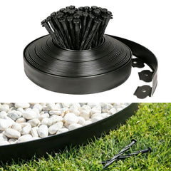 HUGELEAF front view of 60ft edging kit showing tidy packaging and contents benefit