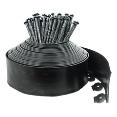 H HUGELEAF front view of packaged 60ft edging kit showing contents and durability