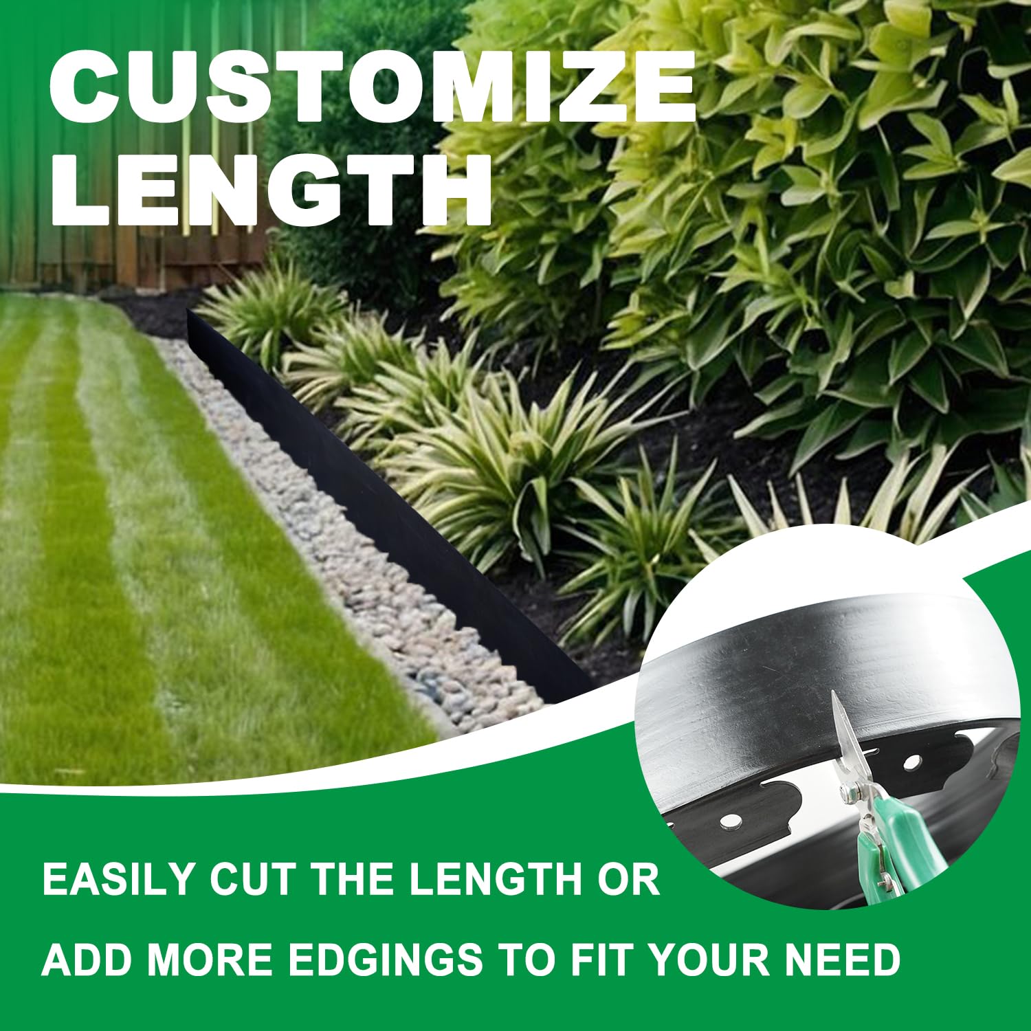 H HUGELEAF installed along flower bed creating tidy separation and weed control benefit