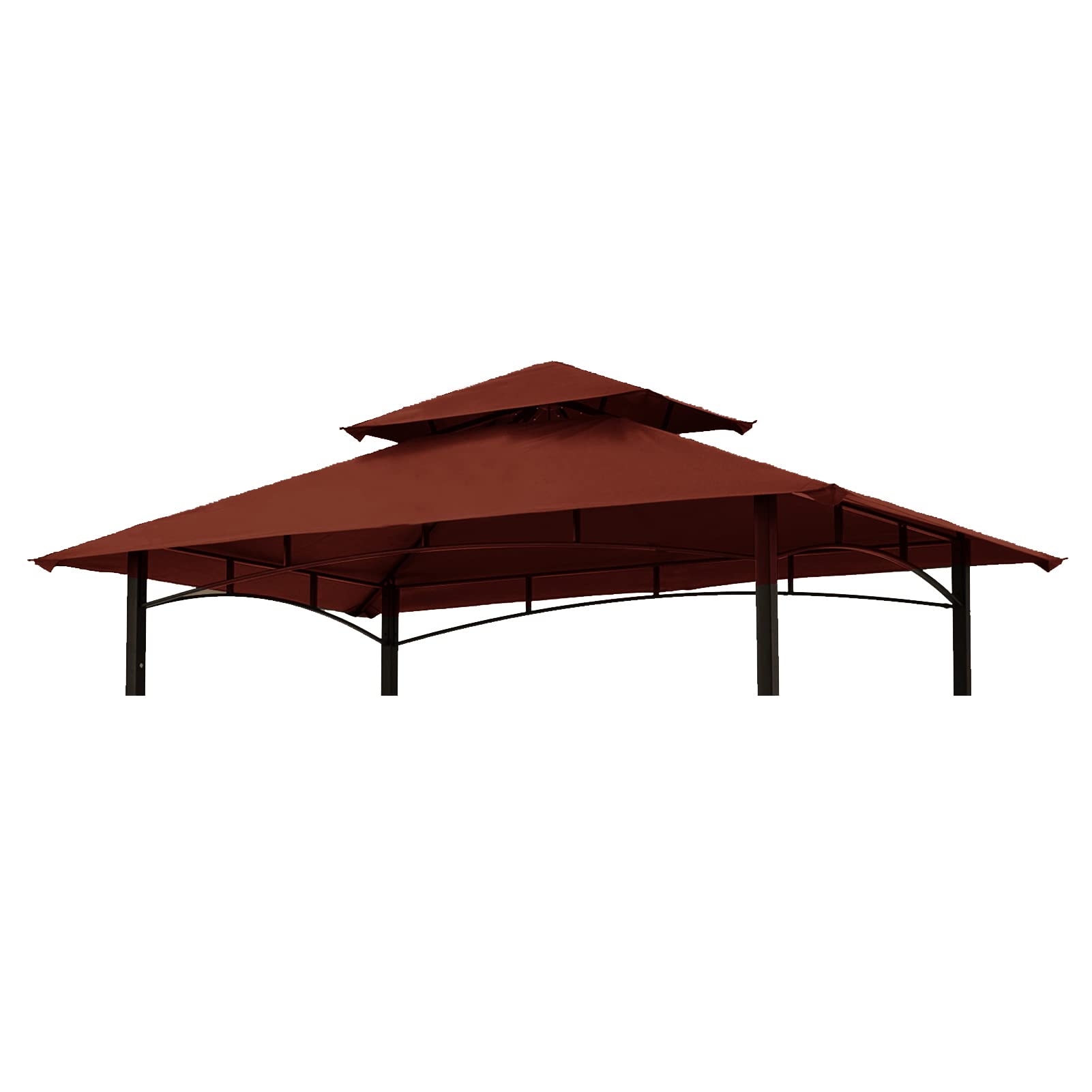 Hugline front view canopy burgundy showing full coverage and weather protection