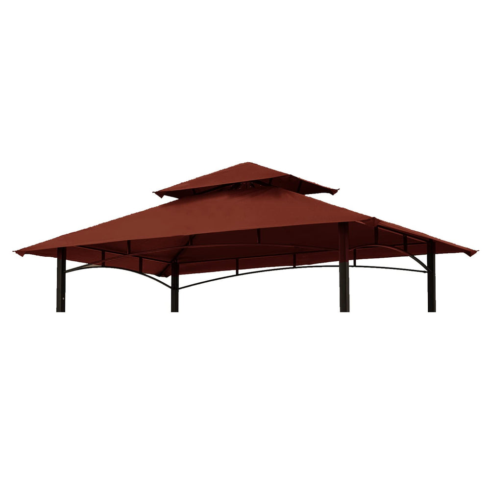 Hugline front view canopy burgundy showing full coverage and weather protection