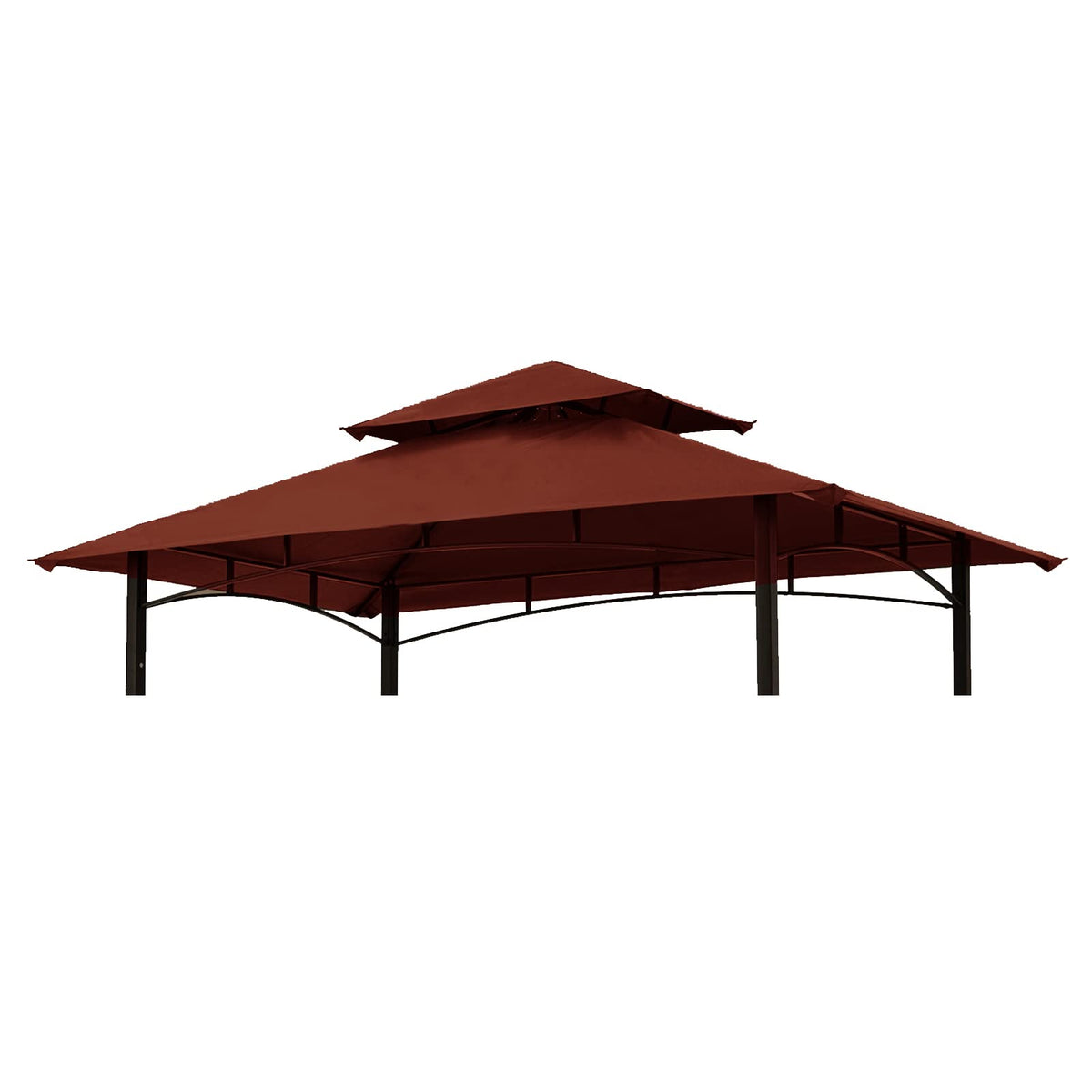 Hugline front view canopy burgundy showing full coverage and weather protection