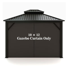Hugline front view of black gazebo curtain showing clean coverage and privacy