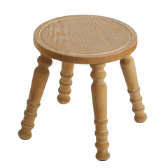 HuiDao front view of round wooden stool showing sturdy design and decor versatility